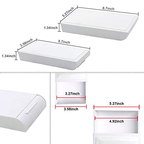 YOOUSOO 2 Pack Under Desk Storage Drawer Organizer, Hidden Slide Out Drawer Attachment, with Self - Adhesive Feature for Desktop and Table Organization, Hidden Under Desk - Image 2