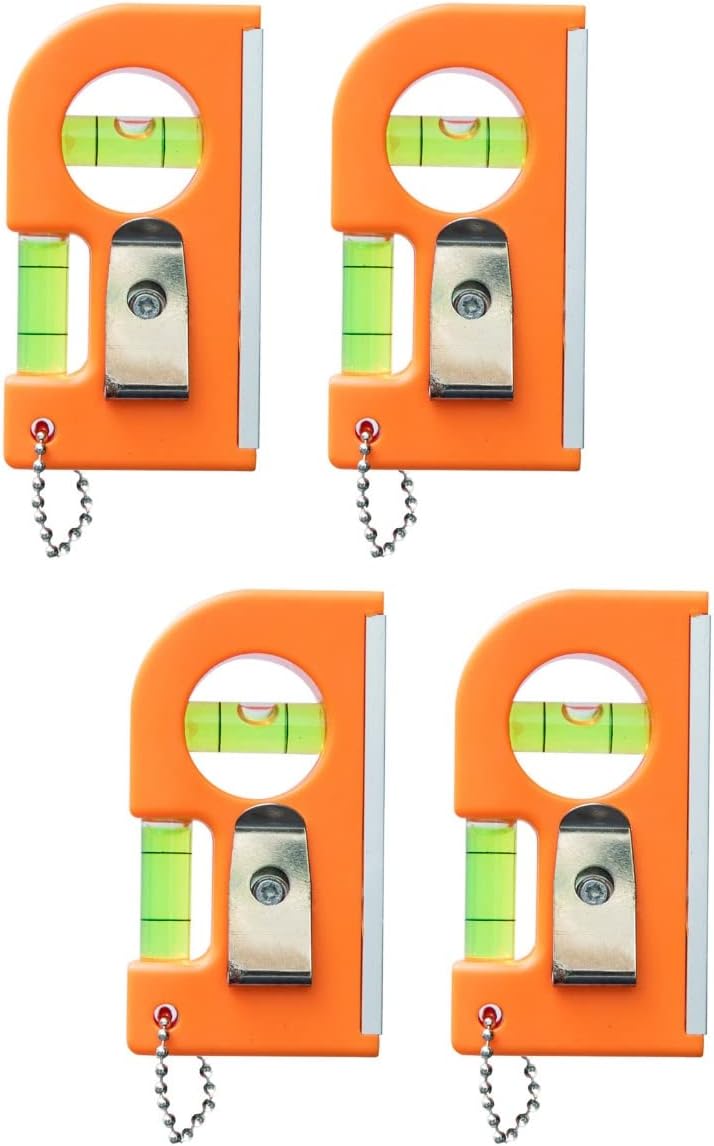 klarako 4 Pcs Spirit Level Horizontal Measuring Instrument Frame Hanger Ruler Bubble Level Horizontal Level Tool Nail Position Ruler Picture Level Ruler Mini Hanger Magnetic Abs - Image 1