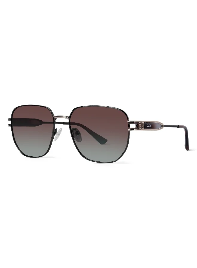 Woggles Black Polarized Hexagonal Sunglasses