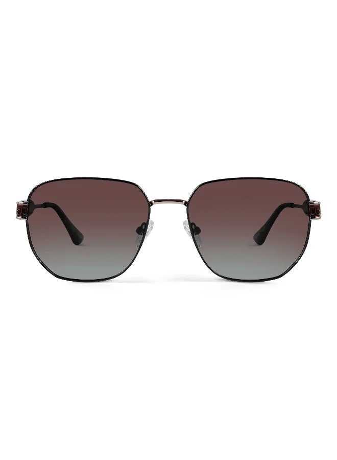 Woggles Black Polarized Hexagonal Sunglasses
