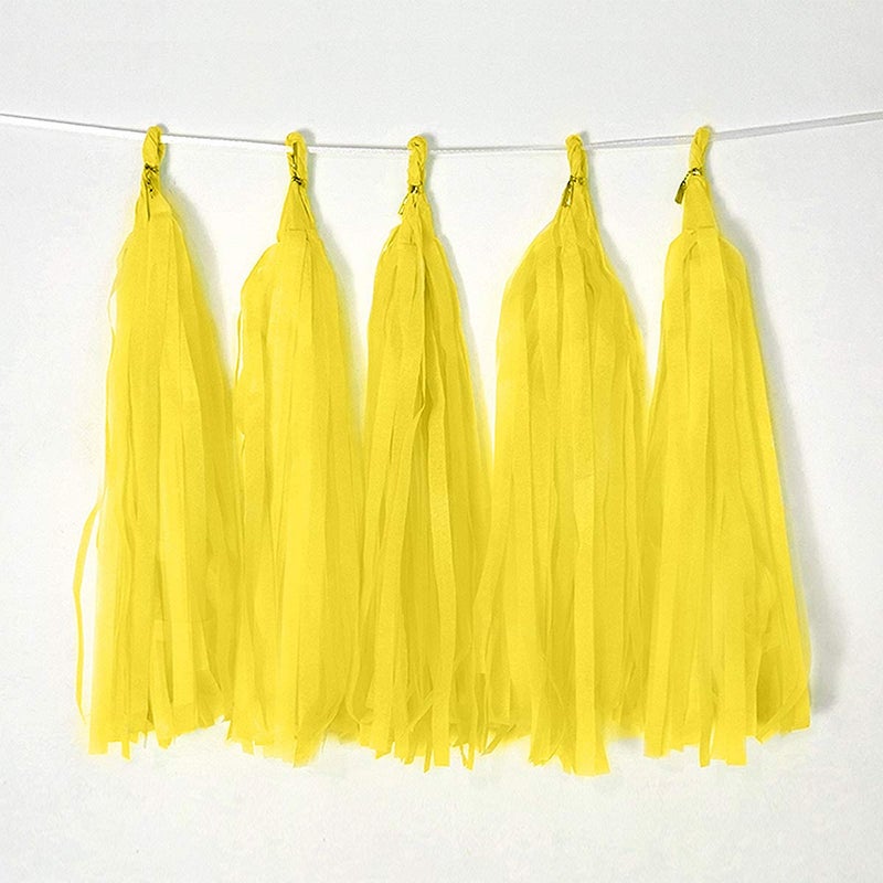 binpeng Bining Tissue Paper Tassel DIY Hanging paper decorations Party Garland Decor for Party Decorations Wedding,Festival,Baby Shower Decoration 20PCS (yellow 25cm 20pcs) - Image 5
