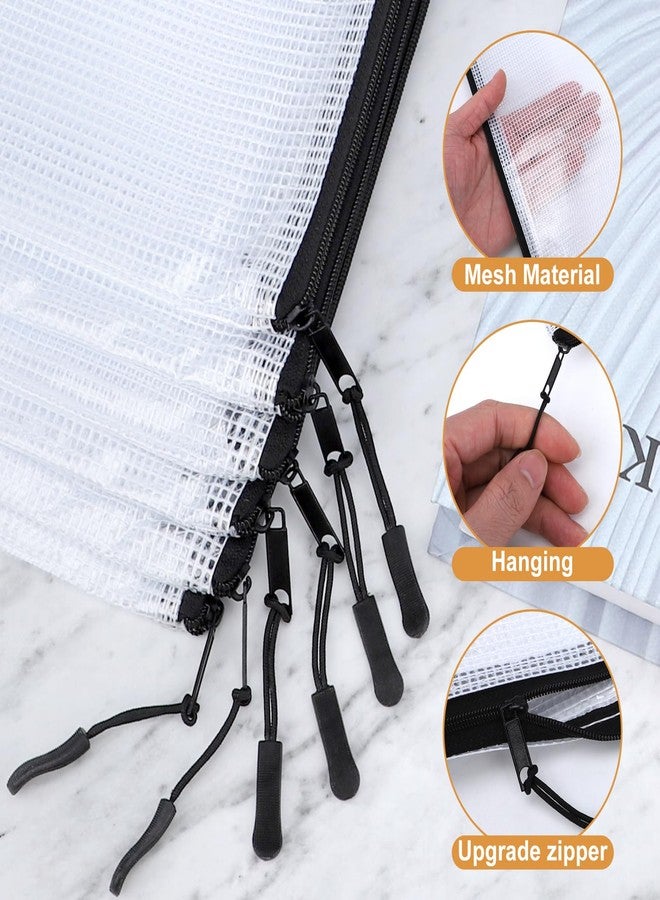 YOPCDJ Mesh Zipper Pouch Puzzle Storage Bags A3 17x12 Inches Large File Bags Black Reusable Zipper Pouches for Organizing, Classroom Board Game Organization (24) - Image 3