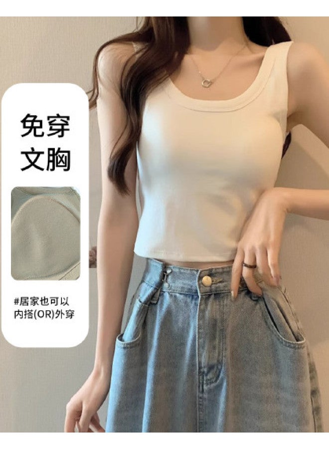 Goso Spaghetti Strap Comfortable Camisole With Padded Inserts, Women'S Layering Tank Top For Outer Wear - Image 1