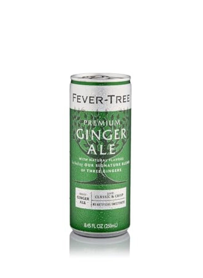 FEVER TREE FeverTree Ginger Ale  Premium Mixer for Cocktails and Mocktails 845 fl oz Cans Pack of 4  Naturally Sourced NonGMO - Image 1