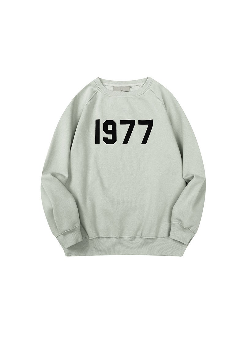 Generic - Essentials Oversize round Neck Fleece Lined Hoodie American Style High Street Trendy Brand INS Mens FOG Casual Long Sleeve Cotton Sweatshirt mint green - Image 1
