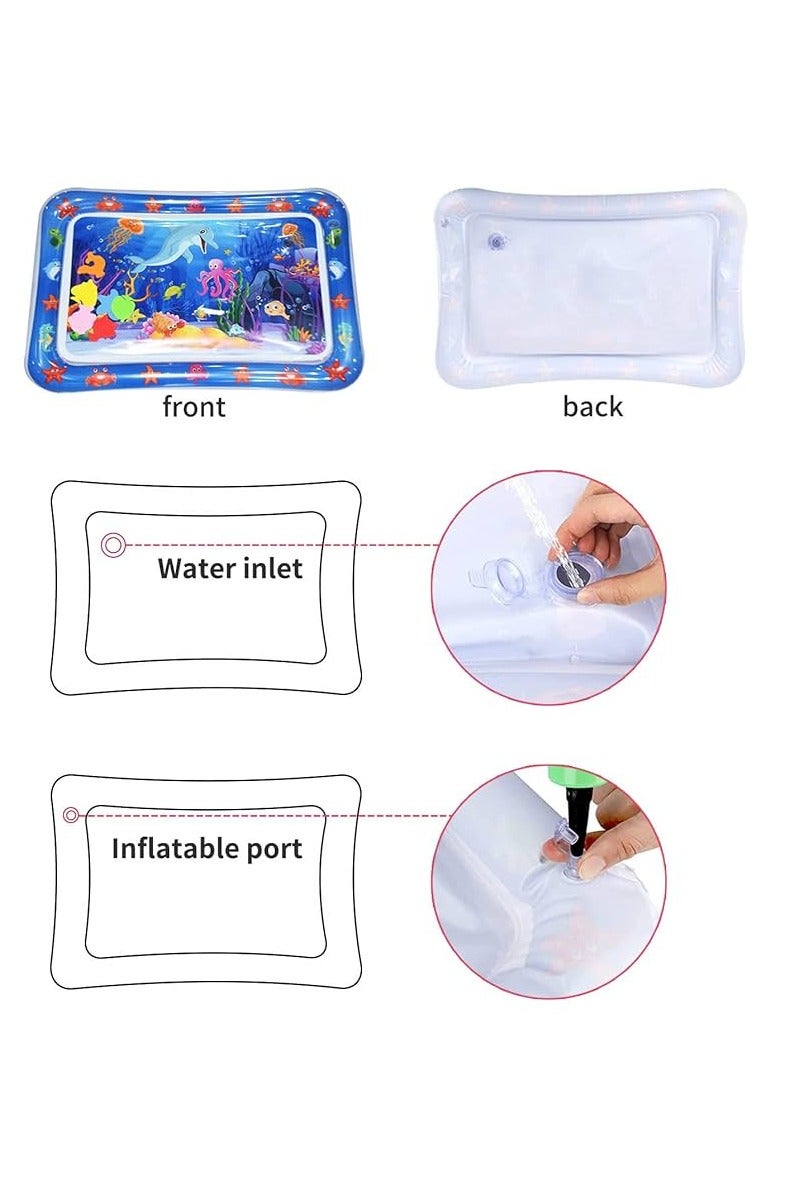 ممز بلانيت سجاده  مائيه الحجم الكبير ( 69 * 51) سم  من ممز بلانيت، مركز نشاط كبير جدا متعدد المراحل العاب لاطفال والالعاب الحسية، سجاده لعب قابل للنفخ، هدية تحفيز بصري للاولاد والبنات -العاب بيبي -العاب اطفال من سن 3 شهور - Image 4