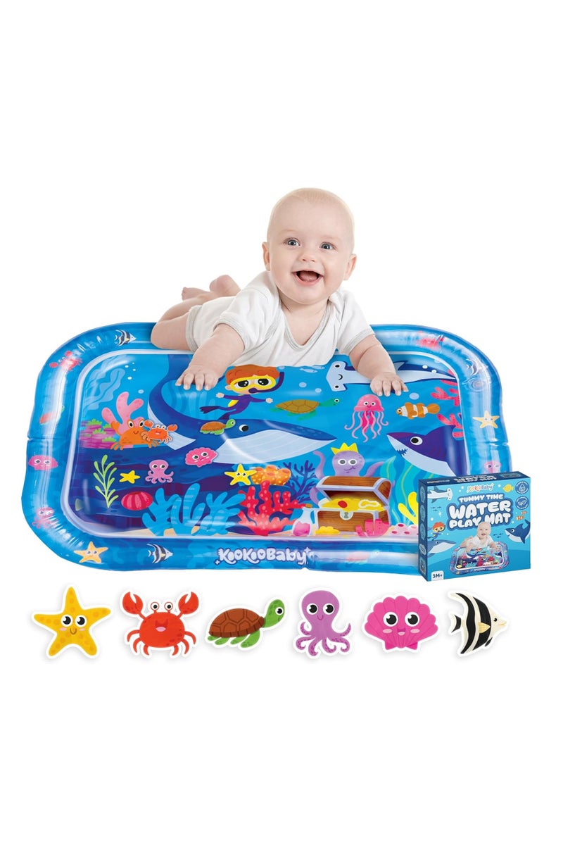 ممز بلانيت سجاده  مائيه الحجم الكبير ( 69 * 51) سم  من ممز بلانيت، مركز نشاط كبير جدا متعدد المراحل العاب لاطفال والالعاب الحسية، سجاده لعب قابل للنفخ، هدية تحفيز بصري للاولاد والبنات -العاب بيبي -العاب اطفال من سن 3 شهور - Image 1