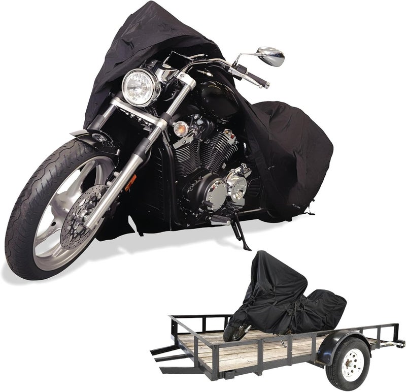 Budge Sportsman Motorcycle Cover - Black, Waterproof, Trailerable, Fits Motorcycles up to 96" Long - Image 1