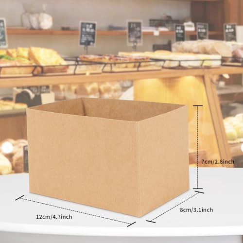 Cyblinia 50 Pcs Sandwich Paper Boxes Take Out Food Containers Kraft Sandwich Packaging Boxes Toast Holding Bread Tray for Restaurant, Picnic and Party - Image 2