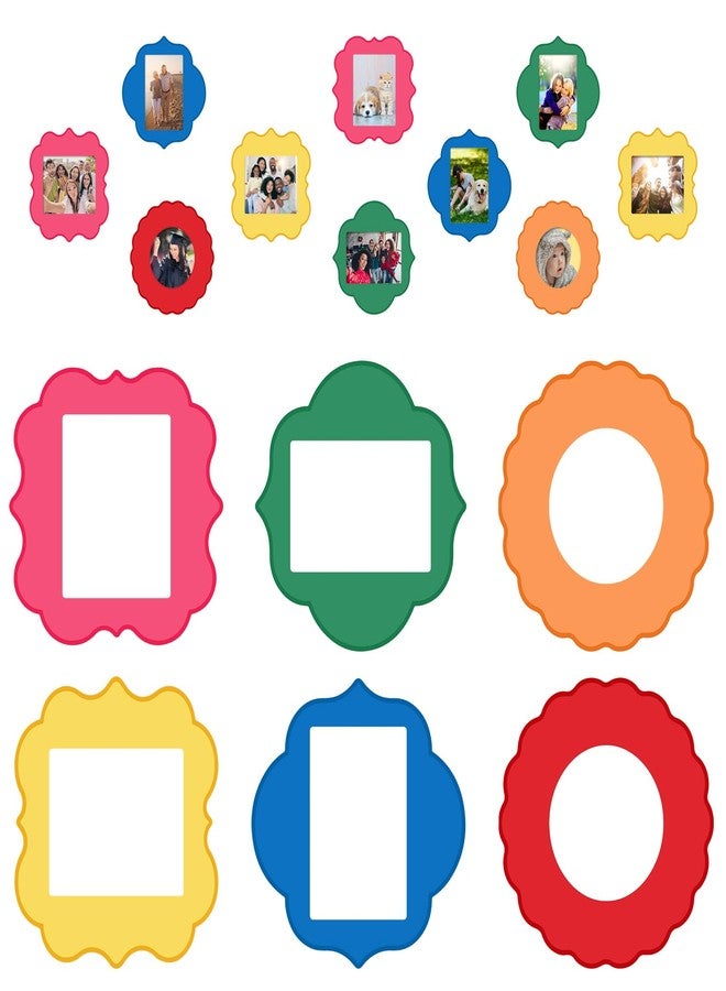 كينغدير مجموعة إطارات صور مغناطيسية من كينجدر، 6 قطع، مقاس 4 × 5 بوصة، إطارات صور مغناطيسية ملونة قابلة لإعادة الاستخدام للثلاجة بحواف مموجة، مغناطيسات ثلاجة للصور مناسبة للمنزل والمدرسة والمكتب - Image 1