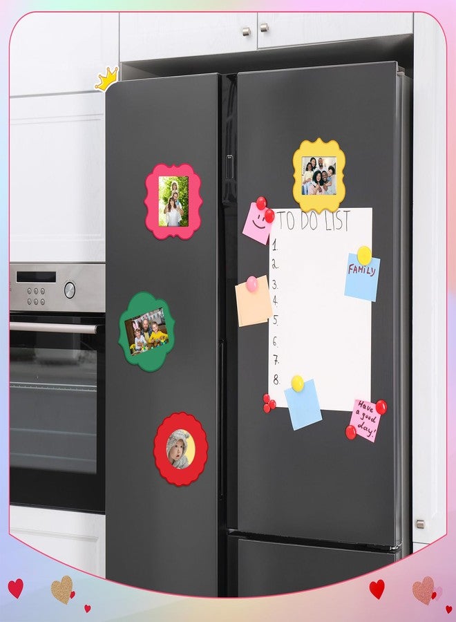 كينغدير مجموعة إطارات صور مغناطيسية من كينجدر، 6 قطع، مقاس 4 × 5 بوصة، إطارات صور مغناطيسية ملونة قابلة لإعادة الاستخدام للثلاجة بحواف مموجة، مغناطيسات ثلاجة للصور مناسبة للمنزل والمدرسة والمكتب - Image 2