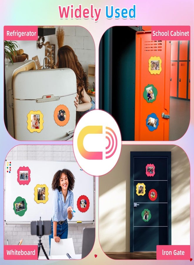 كينغدير مجموعة إطارات صور مغناطيسية من كينجدر، 6 قطع، مقاس 4 × 5 بوصة، إطارات صور مغناطيسية ملونة قابلة لإعادة الاستخدام للثلاجة بحواف مموجة، مغناطيسات ثلاجة للصور مناسبة للمنزل والمدرسة والمكتب - Image 5