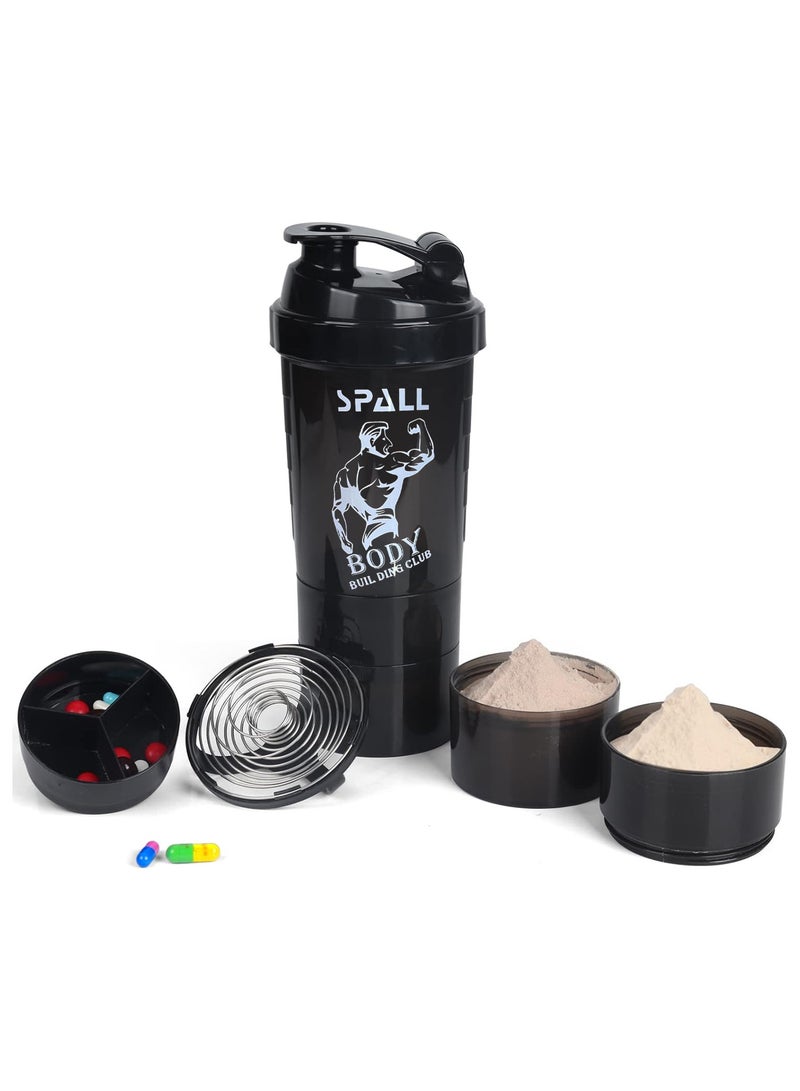 Spall Protein Shaker Bottle Cym Shaker Cup For Protein Shakes 16oz Shake Bottle With Shaker Ball And Storage Compartment Leak Proof BPA Free - Image 1