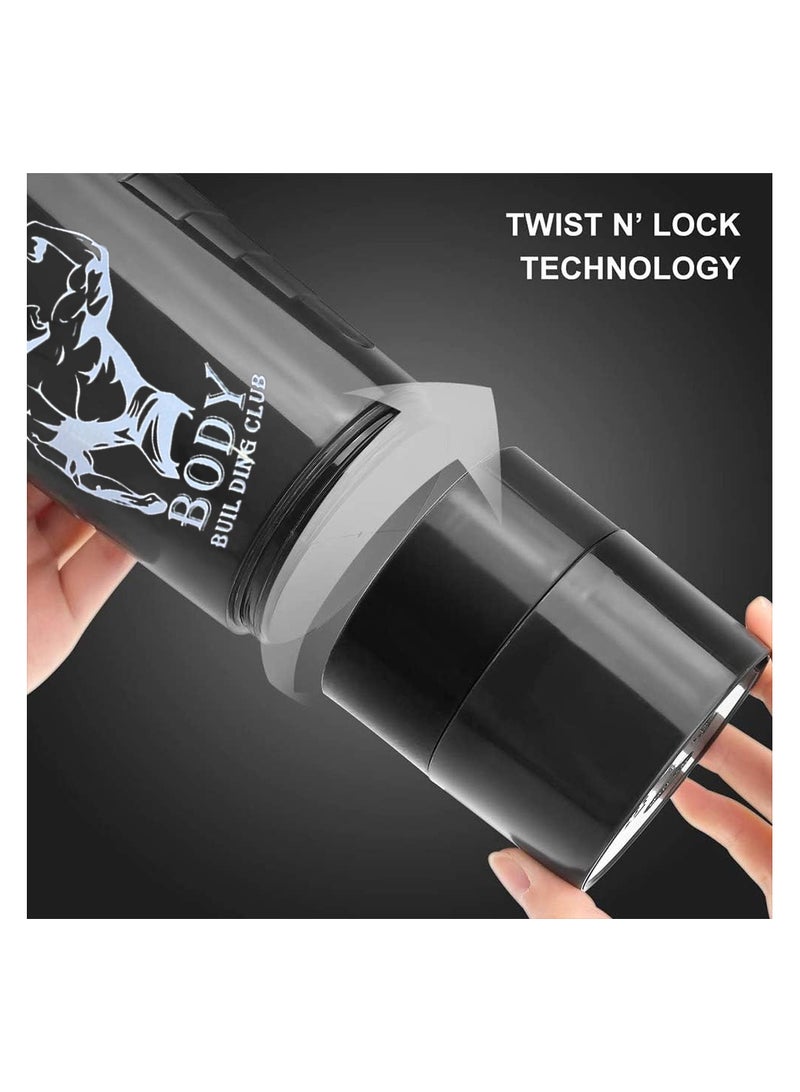 Spall Protein Shaker Bottle Cym Shaker Cup For Protein Shakes 16oz Shake Bottle With Shaker Ball And Storage Compartment Leak Proof BPA Free - Image 5