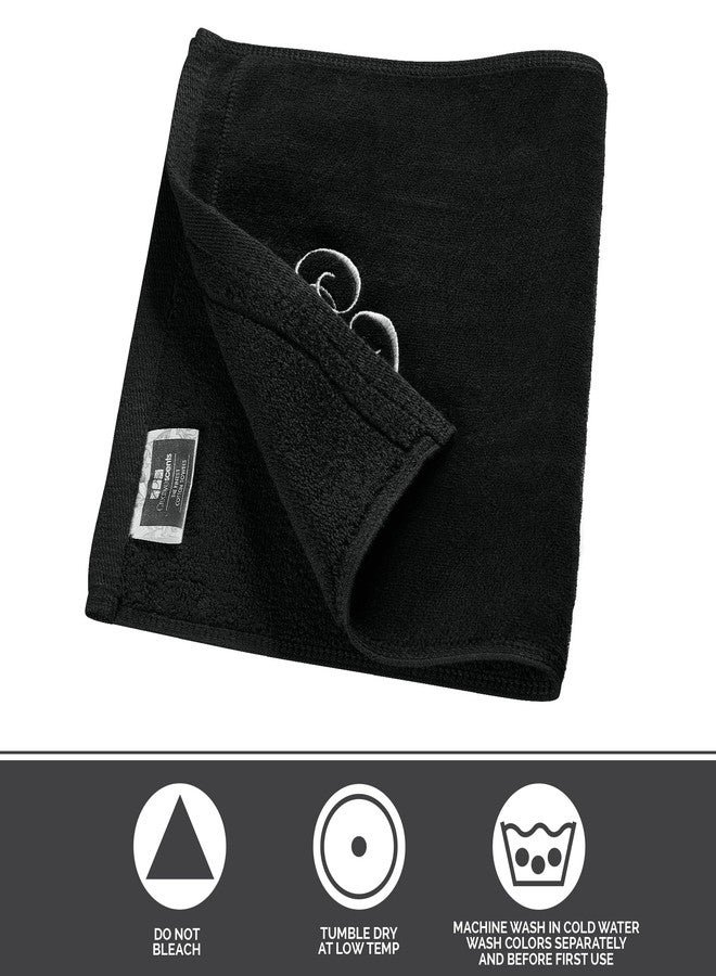 Creative Scents Monogrammed Towels Fingertip, Personalized Gift, 11 x 18 Inches - Set of 2 White Embroidered Towel - Extra Absorbent 100% Cotton - Soft Velour Finish - For Bathroom/ Kitchen/ Spa - Initial B (Black) - Image 5