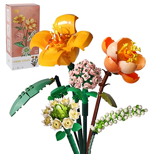 ZIYOSTAR Mini Bricks Flower Bouquet Building Sets Artificial Flowers DIY Unique Decoration Home 456 Pieces Botanical Collection for Ages 812 Year Old Girl for Gift Not Compatible with Lego Set - Image 1