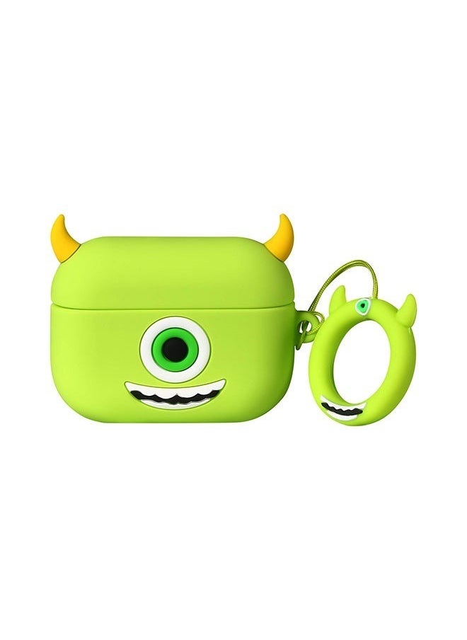 yongsheng Cartoon Case Cover Monster Mike For Apple AirPods Pro Green，Case Protective Funny Cute Cartoon Slim Cover with Keychain  - Image 1