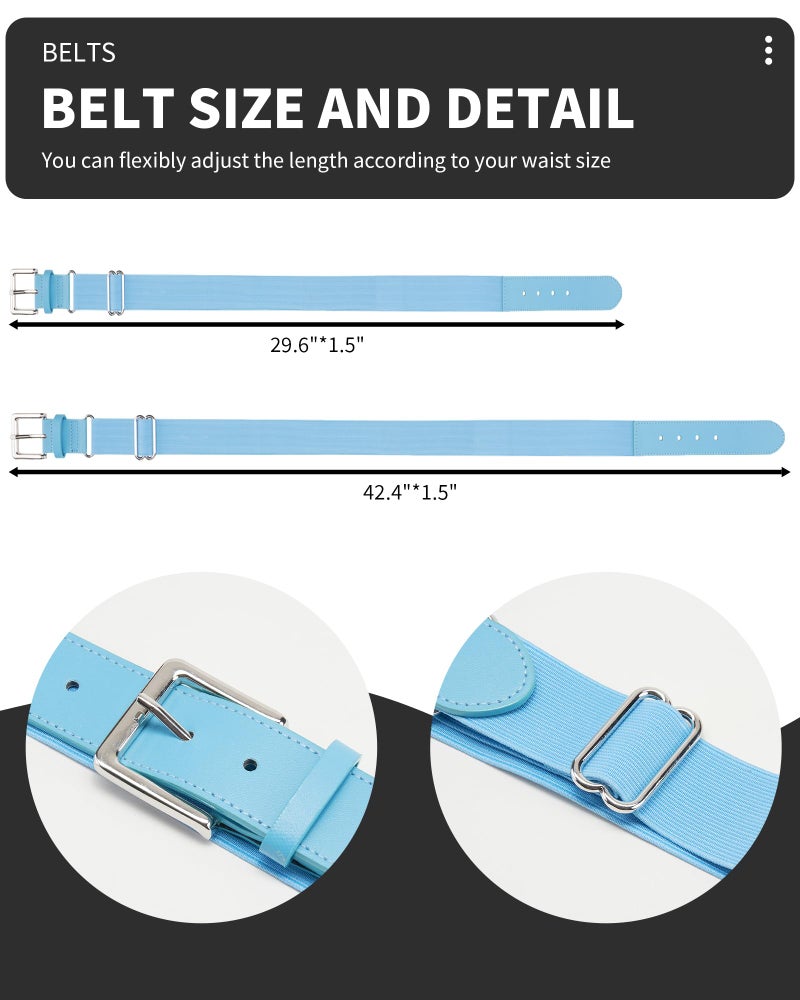 QBK Toddler Baseball Socks And Belt Youth Softball Tee Ball Combo Set for Boy Girl (2 Pairs of Socks & 1 Belt)(BLUE,2-4T) - Image 5