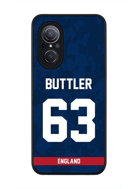 Rugged Black Edge Case for Huawei Nova 9 SE , Slim fit Soft Case Flexible Rubber Edges Thin Cover - Player Name - Jos Buttler, Jersey Number- 63