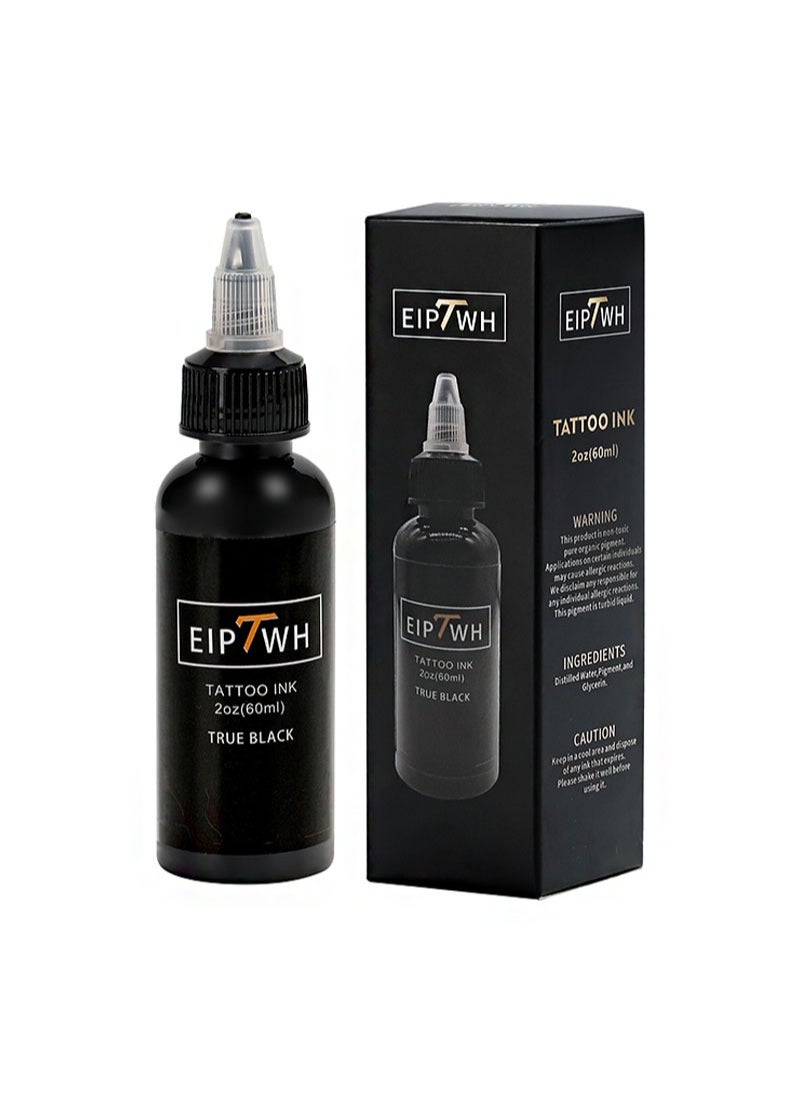 EIPTWH - Tattoo Ink Black，2 Oz 60ml True Black Tattoo Inks，Lining Black Tattoo Pigment for Tattoo Artist Tattoo Supplies - Image 1