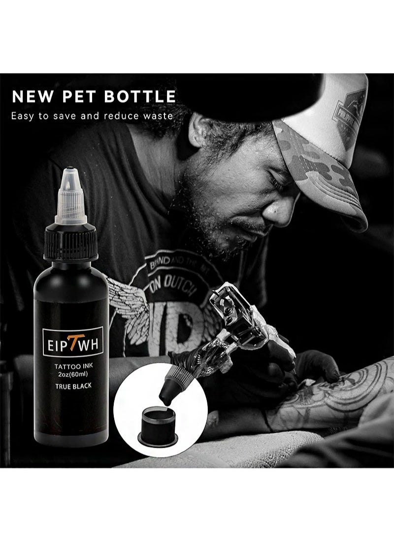 EIPTWH - Tattoo Ink Black，2 Oz 60ml True Black Tattoo Inks，Lining Black Tattoo Pigment for Tattoo Artist Tattoo Supplies - Image 1