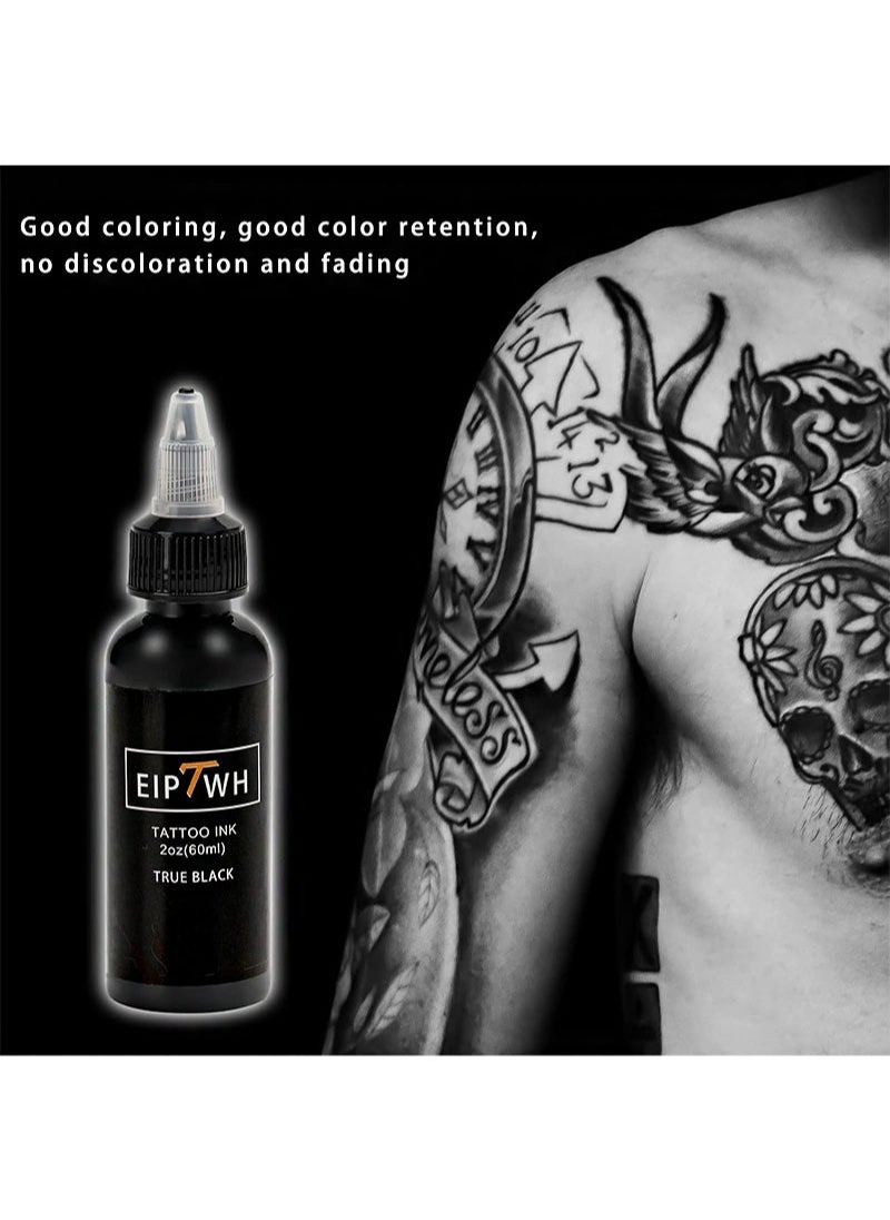 EIPTWH - Tattoo Ink Black，2 Oz 60ml True Black Tattoo Inks，Lining Black Tattoo Pigment for Tattoo Artist Tattoo Supplies - Image 1
