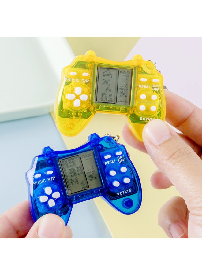 Mini Handheld Handle Tetris Electronic Game Machine Retro Small Toy Gift Keychain Pendant-Color:Macaron Powder ]  - Image 4