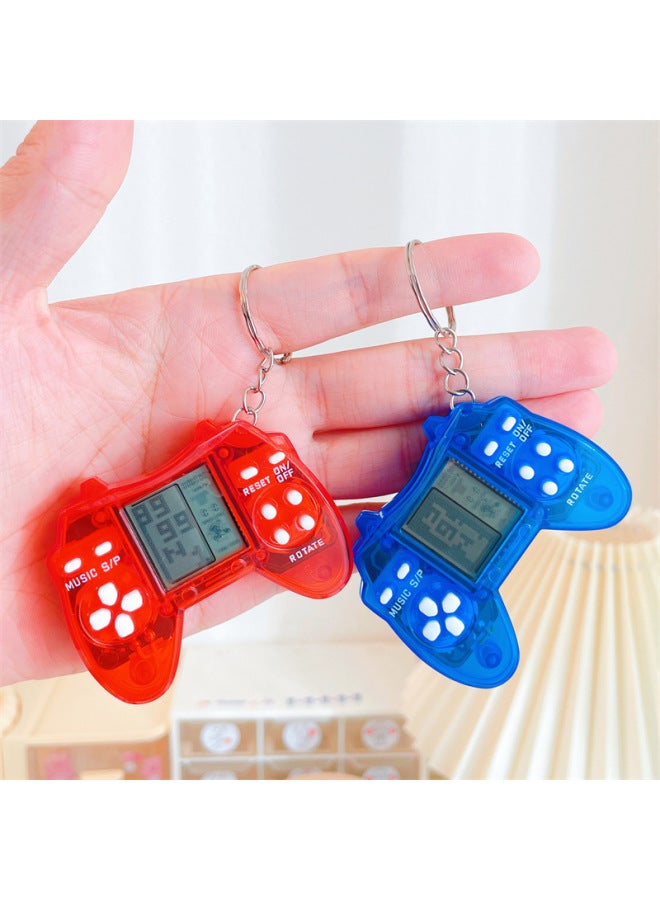 Mini Handheld Handle Tetris Electronic Game Machine Retro Small Toy Gift Keychain Pendant-Color:Macaron Powder ]  - Image 5