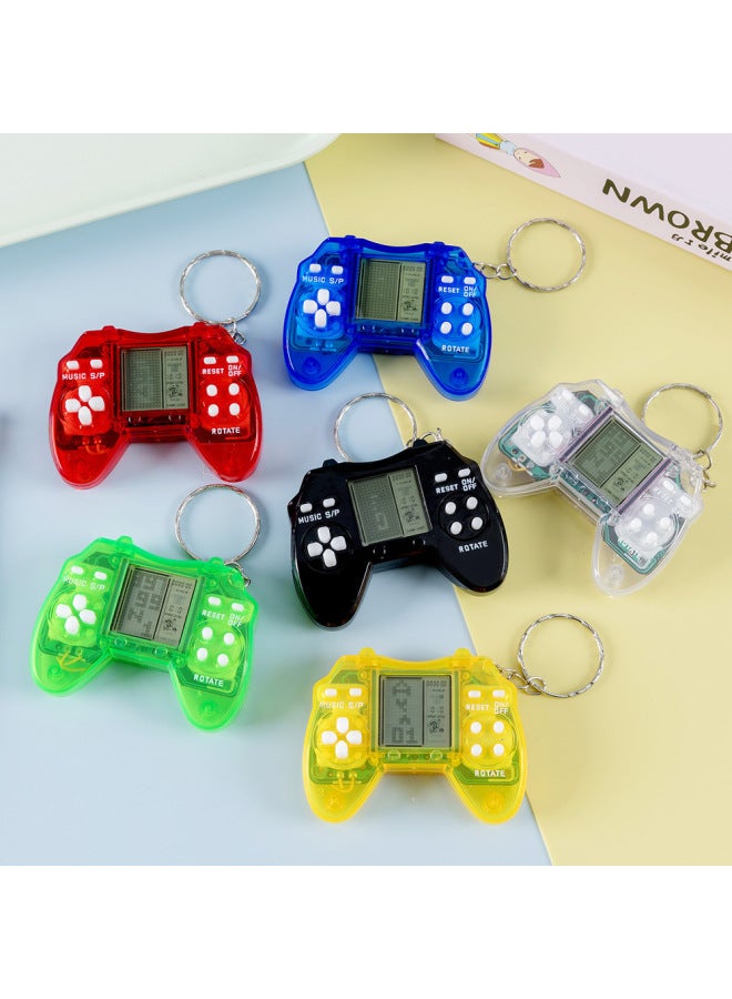 Mini Handheld Handle Tetris Electronic Game Machine Retro Small Toy Gift Keychain Pendant-Color:Macaron Powder ]  - Image 3