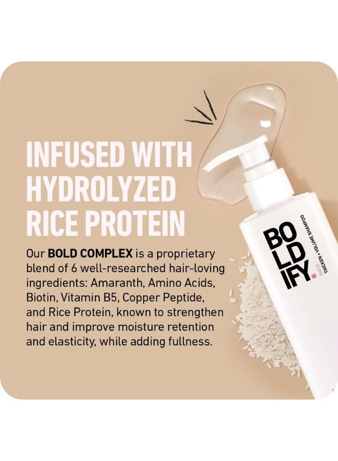 Boldify Hair Thickening And Volumizing Shampoo For Fine Hair – Gently Cleanses With Sulfate-Free Surfactants, Infused With Botanical Rosemary, Aloe Vera, Biotin, And Pro-Vitamin B5 For Increased Density And Shine (236Ml) - Image 5