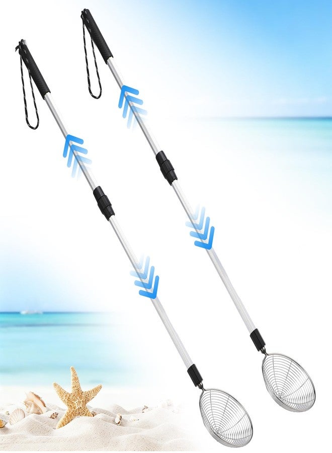 Big Gun Biggun 2 Pcs Effortless Sand Sifter - 22"~33" Adjustable Shark Tooth/Teeth Sifter, Shelling Tools for The Beach Seashell Collecting, Shell Scooper Beach Toys for Kids Adults - Image 1