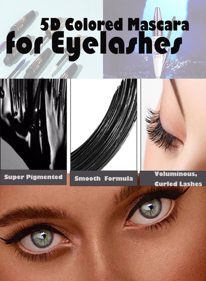 DuaTana Brown Black Waterproof Colored Mascara for Eyelashes Volume and Length, 2PCS 5D Fiber Liquid Lash Long Lasting Volumizing Curling Mascara Eye Makeup Gift for Women-Set 03 - Image 4