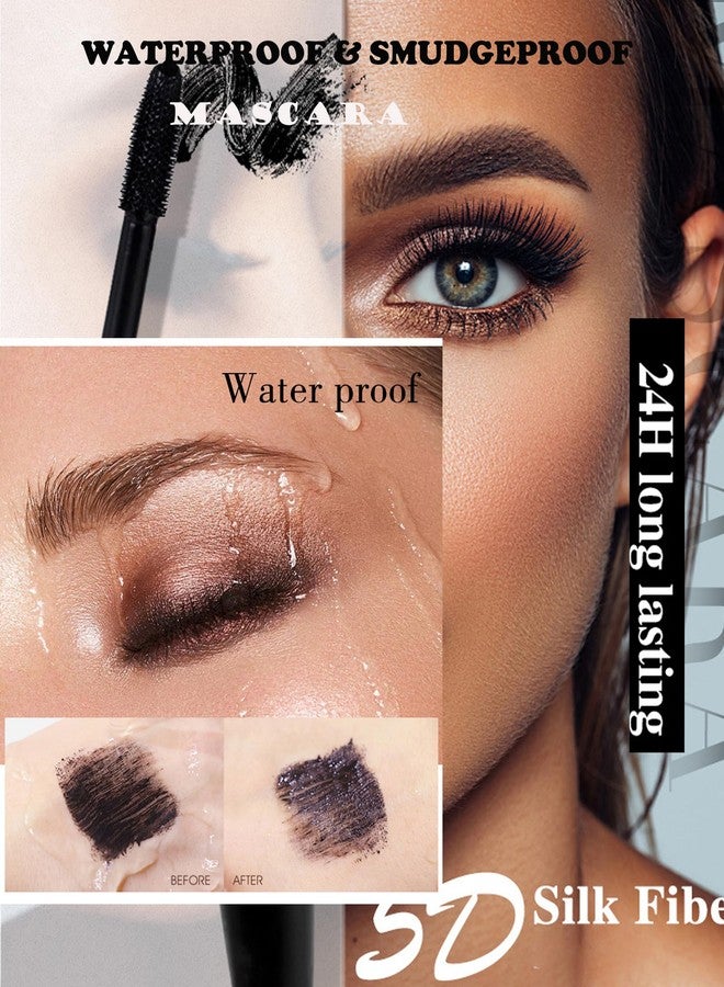 DuaTana Brown Black Waterproof Colored Mascara for Eyelashes Volume and Length, 2PCS 5D Fiber Liquid Lash Long Lasting Volumizing Curling Mascara Eye Makeup Gift for Women-Set 03 - Image 3