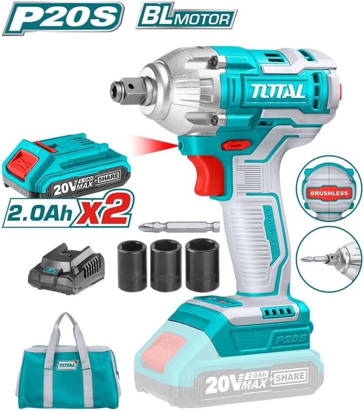 Total 20V Lithium Ion Cordless Impact Driver & Wrench - Image 2