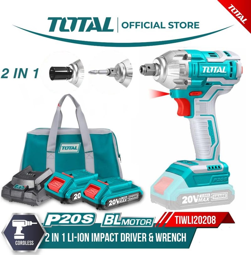 Total 20V Lithium Ion Cordless Impact Driver & Wrench - Image 4