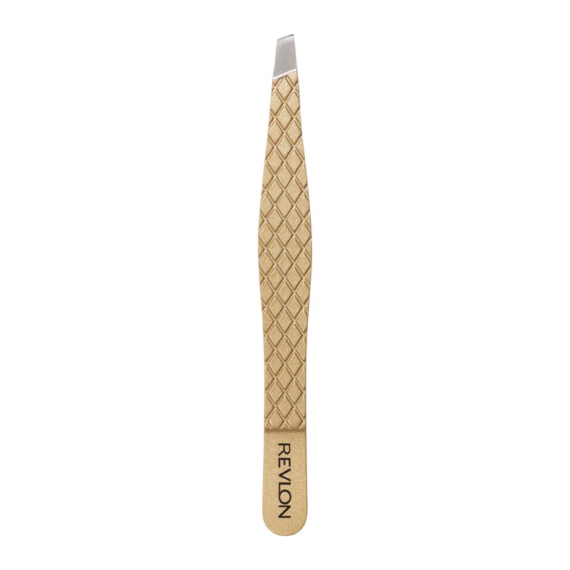 Revlon Gold Series Slanted Tip Tweezers, Ultra-Sharp for Precision Eyebrow Shaping and Facial Hair Removal, Stocking Stuffer for Women, 1 count - Image 2