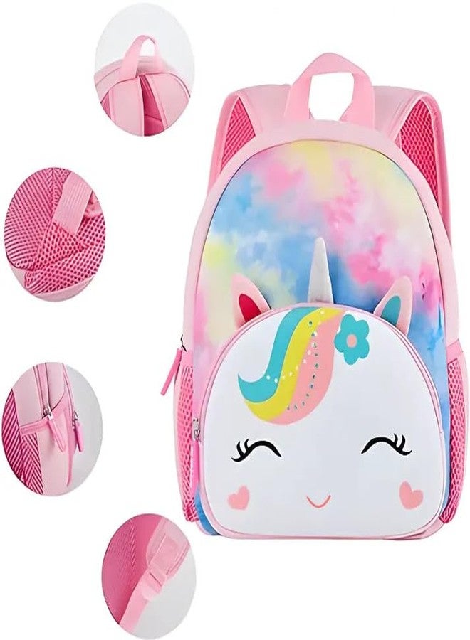 Kiditos Backpack, Cute Cartoon Unicorn Lightweight Preschooler Kids Outdoor Picnic Travelling Bag Soft Plush Backpack with Front Pocket for Girls, Ages 2 to 6 Years (Pink) - Image 3