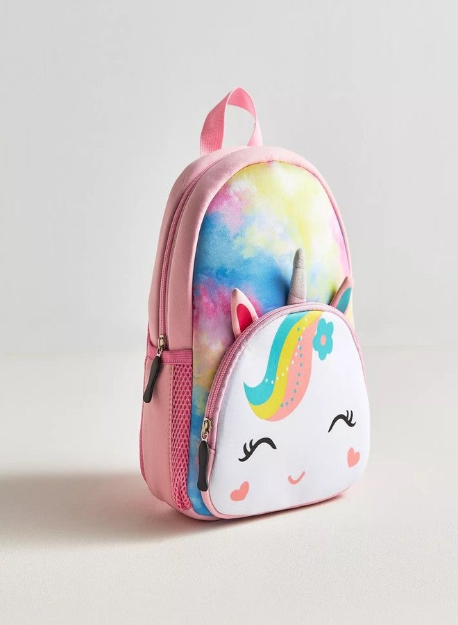 Kiditos Backpack, Cute Cartoon Unicorn Lightweight Preschooler Kids Outdoor Picnic Travelling Bag Soft Plush Backpack with Front Pocket for Girls, Ages 2 to 6 Years (Pink) - Image 5