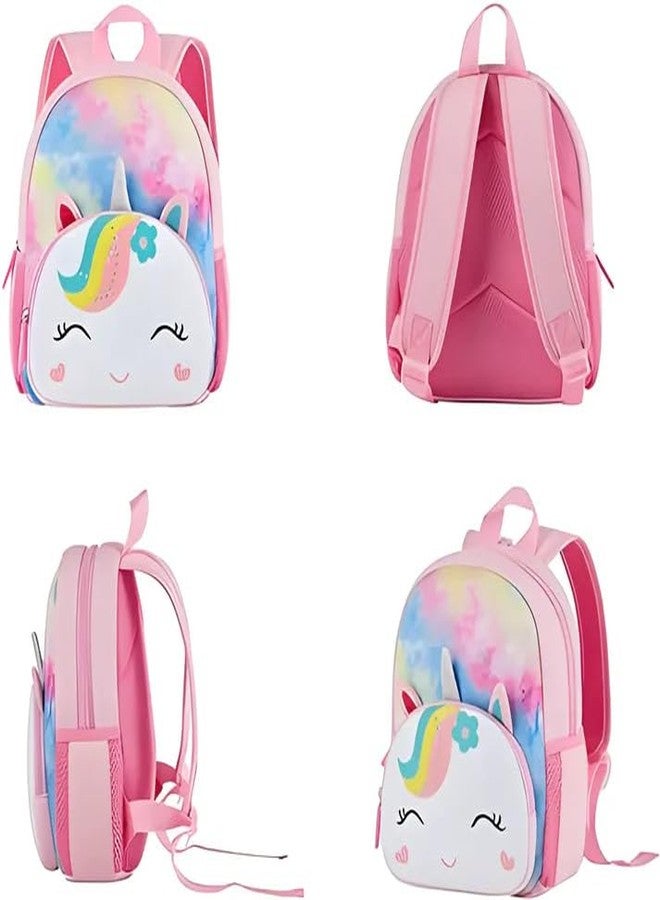 Kiditos Backpack, Cute Cartoon Unicorn Lightweight Preschooler Kids Outdoor Picnic Travelling Bag Soft Plush Backpack with Front Pocket for Girls, Ages 2 to 6 Years (Pink) - Image 2