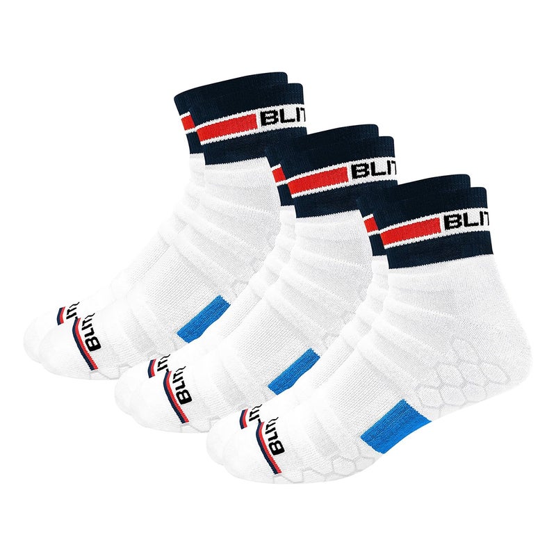 BLITZSOX Hi-Tech Performance Sports Socks for Men (Badminton, Running, Gym & Indoor Training), Pack of 3 - Image 1