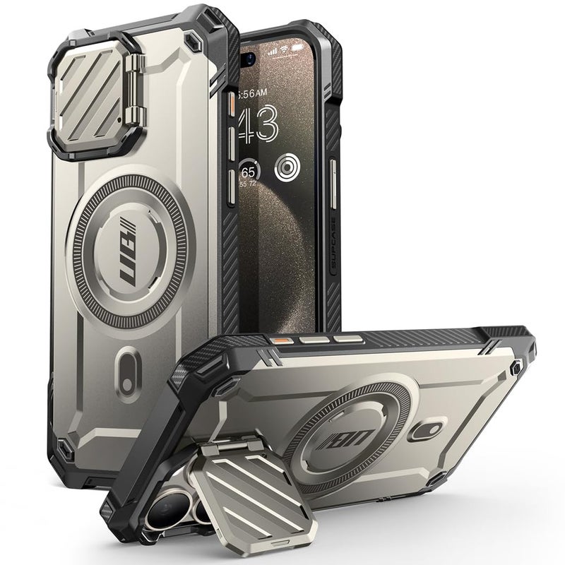 SUPCASE iPhone 15 Pro 61 Case mag XT Heavy Duty Protective Case Compatible with MagSafe and Shockproof Camera Stand for iPhone 15 Pro Igray - Image 2