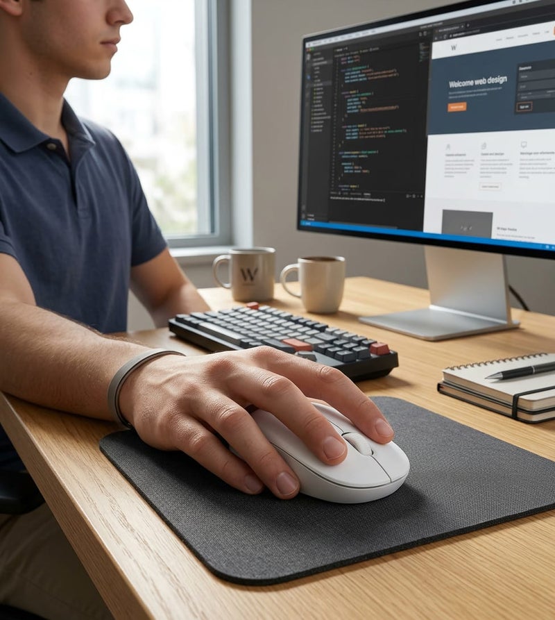 Manhattan Performance III Wireless Optical USB Mouse, White, 1000 DPI, 3 Buttons, Ambidextrous Design for Left and Right Handed Users, 2.4 GHz RF Nano Receiver, Reliable Comfort for Everyday Use - Image 4