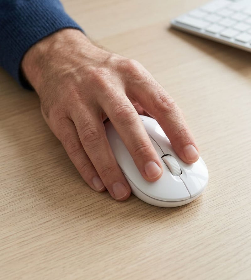 Manhattan Performance III Wireless Optical USB Mouse, White, 1000 DPI, 3 Buttons, Ambidextrous Design for Left and Right Handed Users, 2.4 GHz RF Nano Receiver, Reliable Comfort for Everyday Use - Image 5