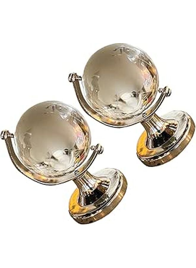Rotatable Crystal Desktop Globe High Borosilicate Glass Sphere Home Office Decor - Image 1
