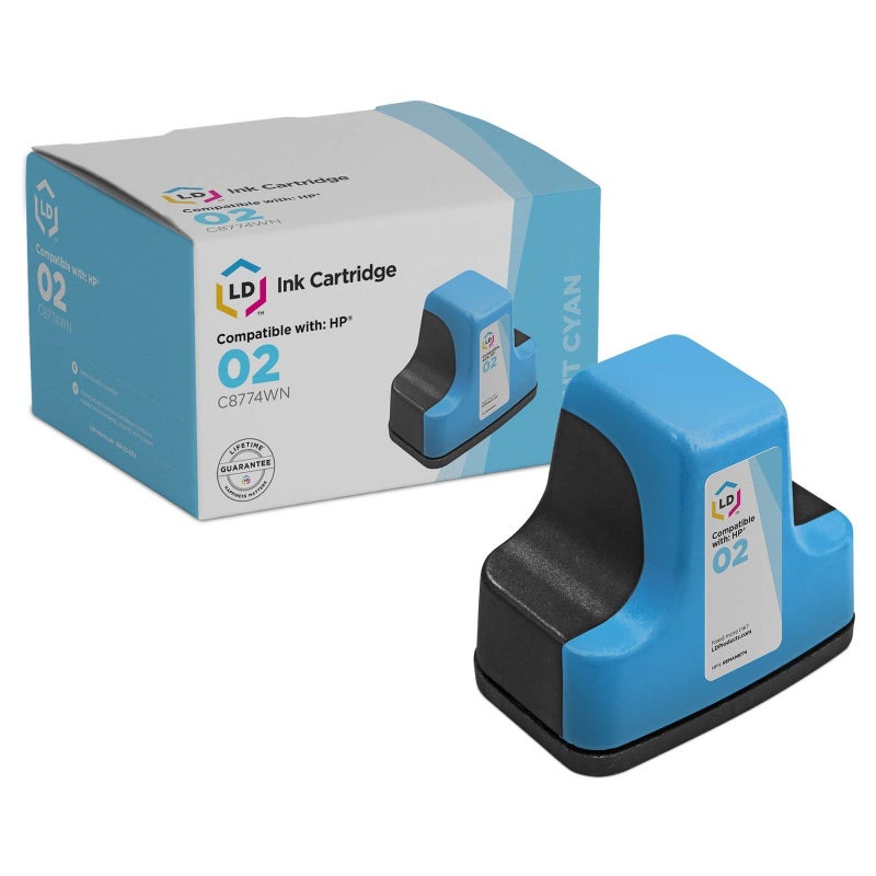 LD © Remanufactured Replacement Ink Cartridge for Hewlett Packard C8774WN (HP 02) Light Cyan - Image 1