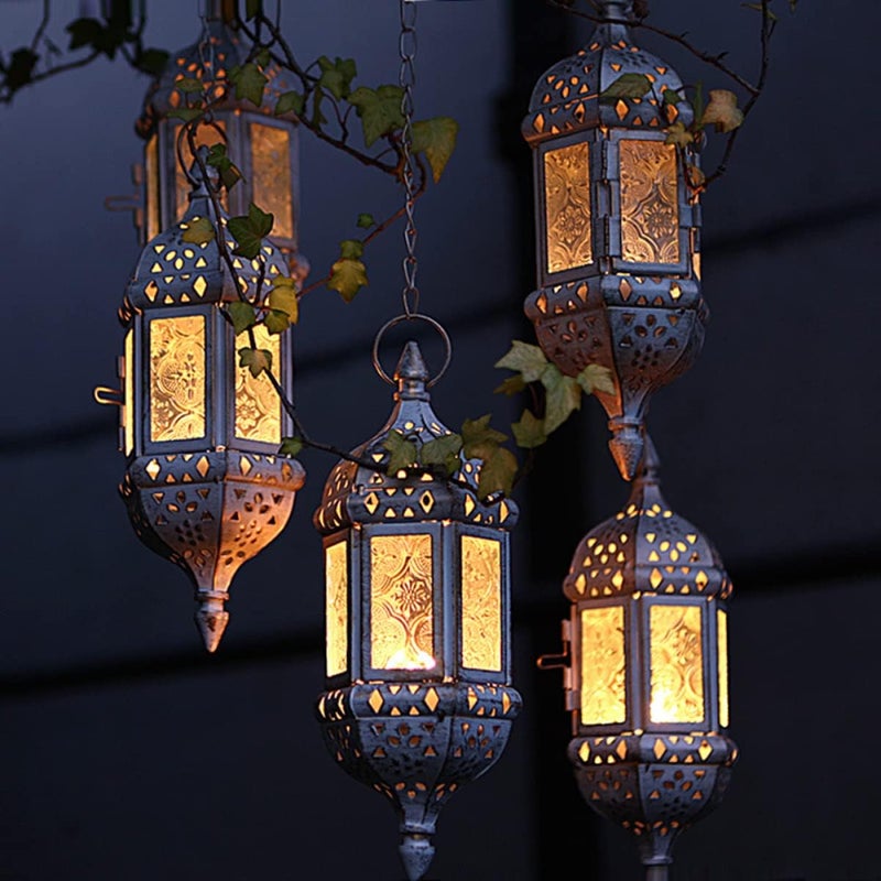 klarako Decorative Candle Lantern glass moroccan lantern moroccan tealight lantern hanging candle lantern Light Iron Art - Image 2