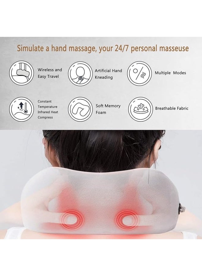Electric Neck Massager with Deep Tissue 3D Kneading, Rechargeable Massage Cushion with 3 Modes and 3 Force Levels for Instant Pain Relief. - Image 5