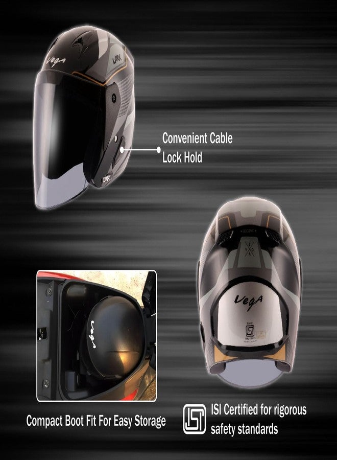 Vega Lark Legend Black Silver Helmet-M - Image 5