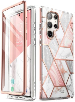Cosmo Series for Samsung Galaxy S23 Ultra Case (2023 Release), Slim Full-Body Stylish Protective Case with Built-in Screen Protector (Marble)