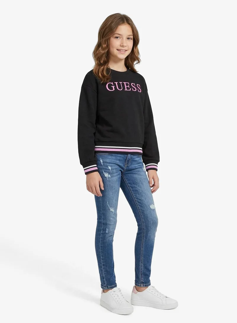 جس سويت شيرت شبابي واسع بياقة دائرية ورسومات